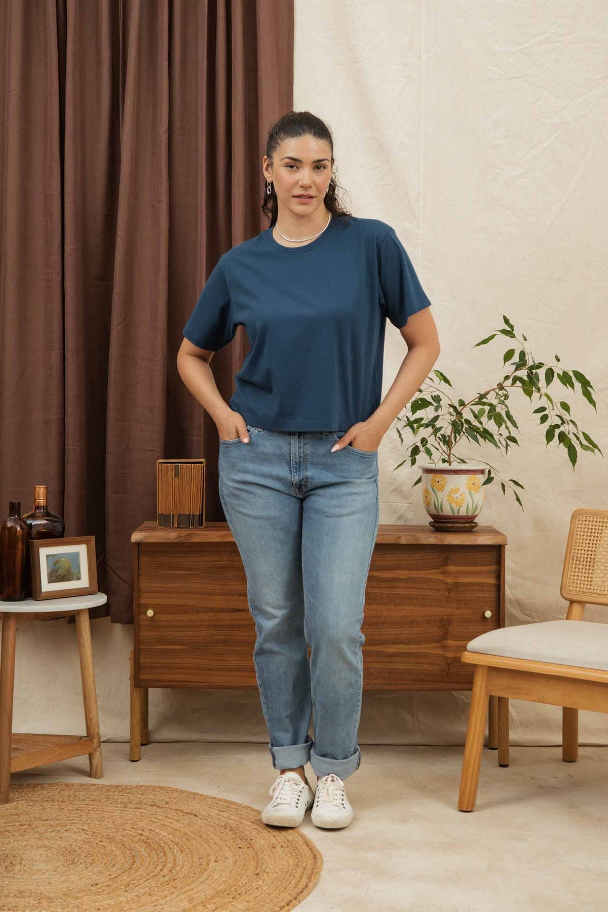 Recycled Boxy Tee / Cobalt