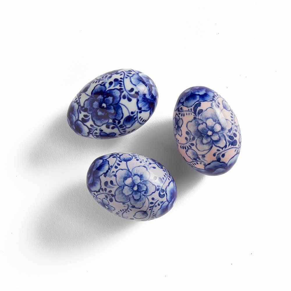 Indigo Bloom Ceramic Easter Eggs