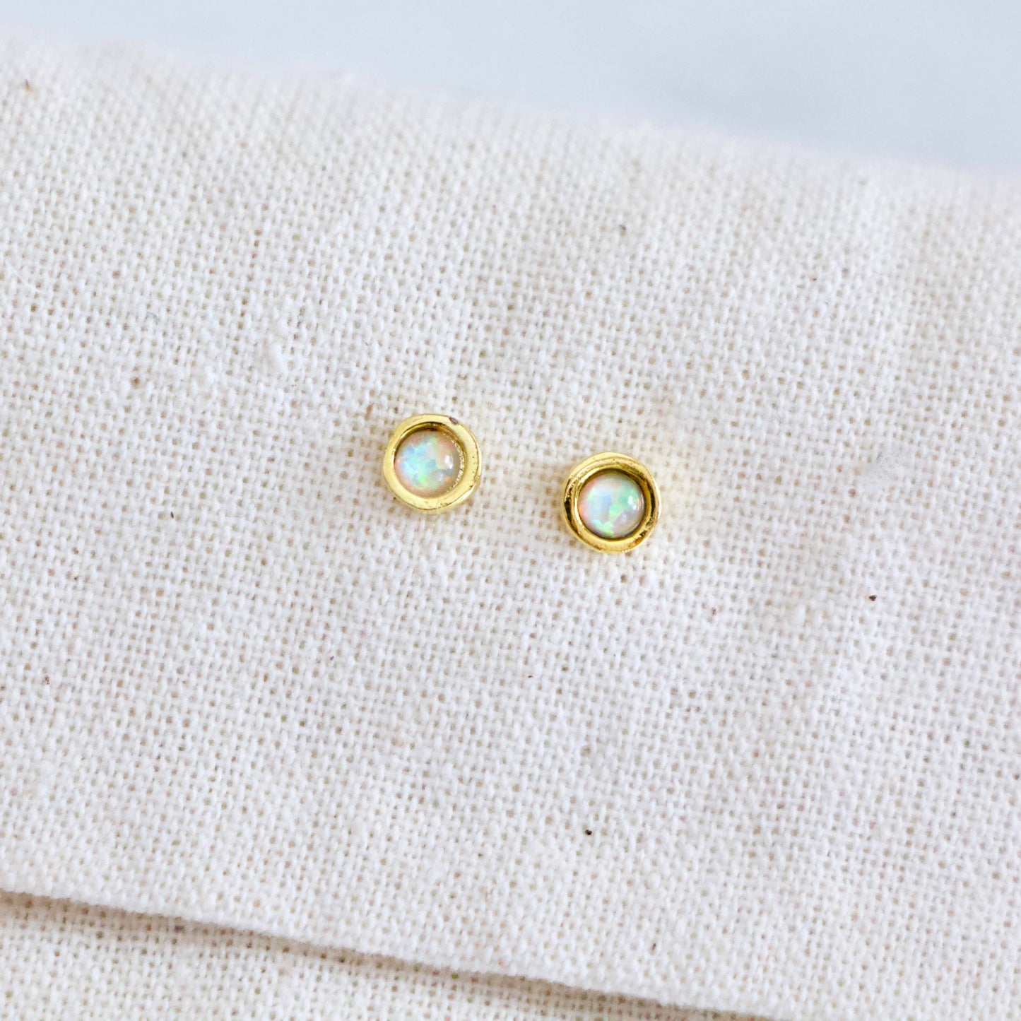 Tiny Opal Earrings
