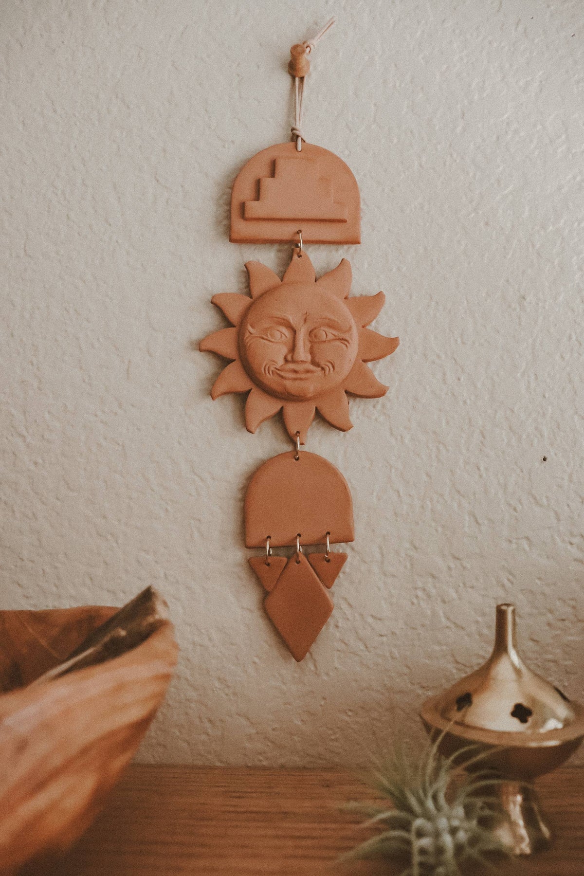 Sun Face Terracotta Clay Wall Hanging