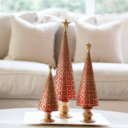 Diamond Burst Cone Tree (Red/Citron)