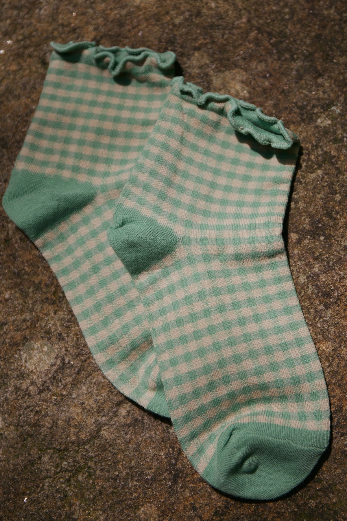 Sage Gingham Socks