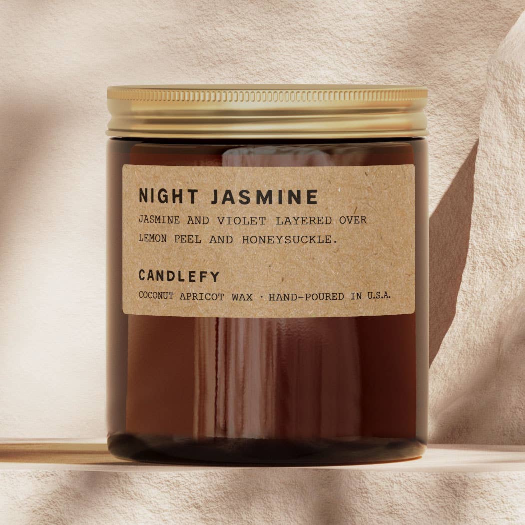 Night Jasmine · Jasmine & Violet Floral Candle · Amber Jar 8