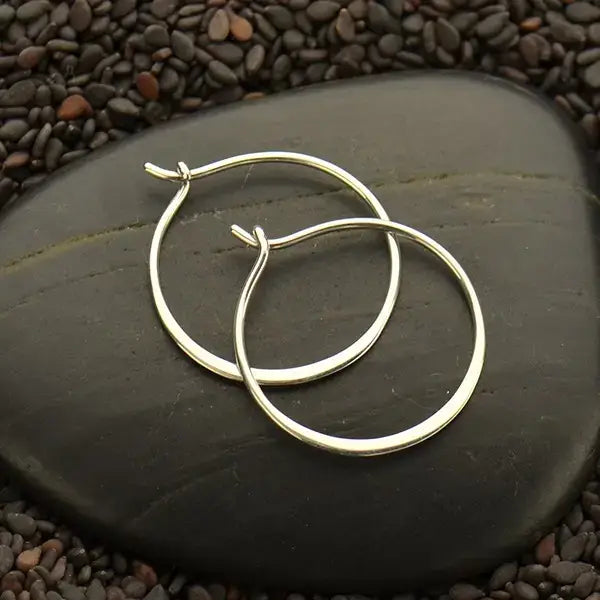 Sterling Silver Hammered Hoops