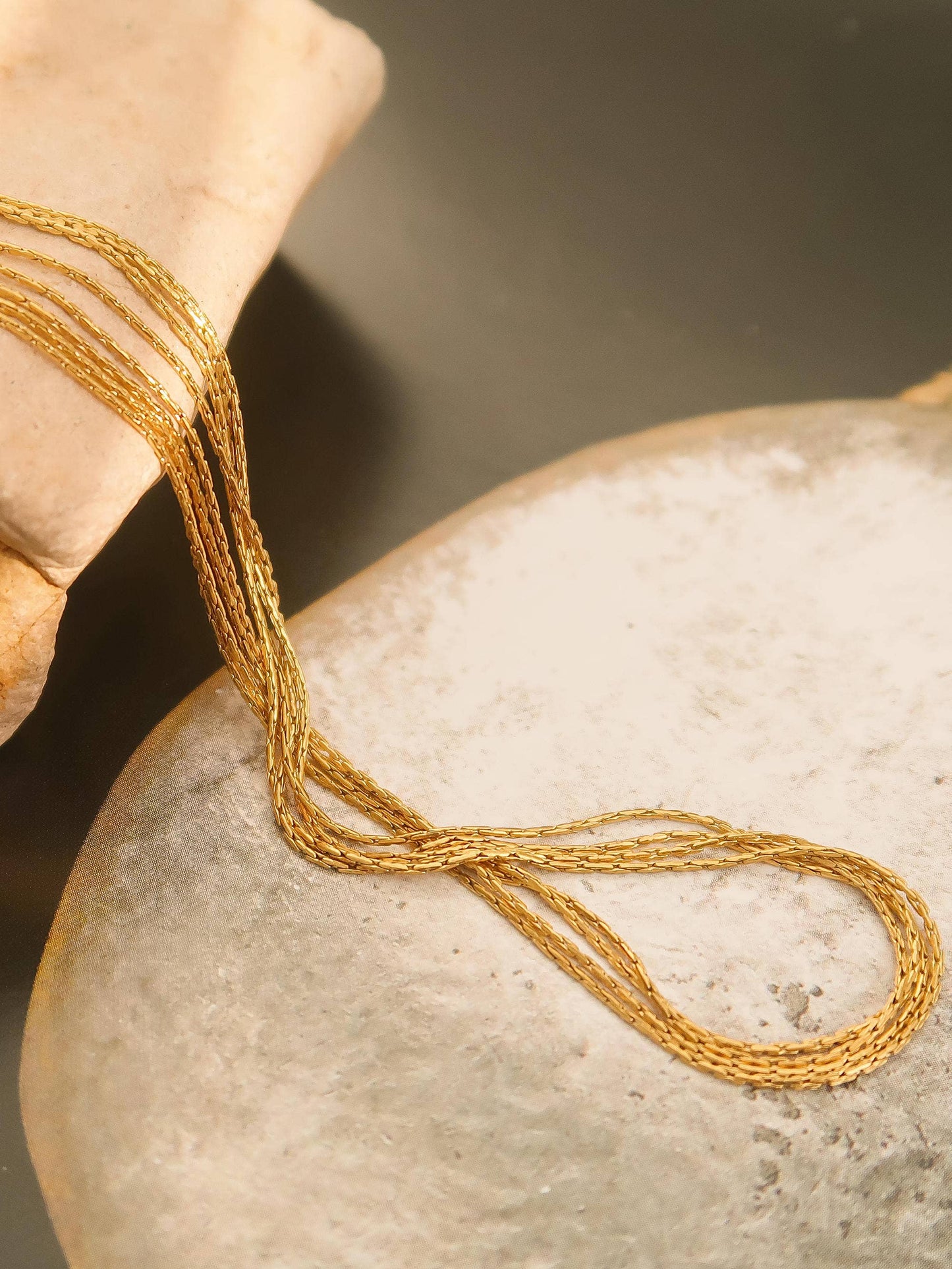 Palisse 18K Gold Non-Tarnish Layered Dainty Chain Necklace