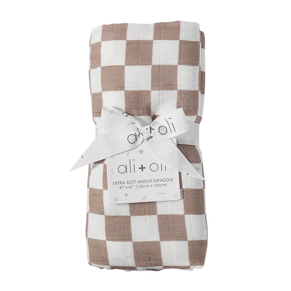 Bamboo Muslin Baby Blanket (Mocha)