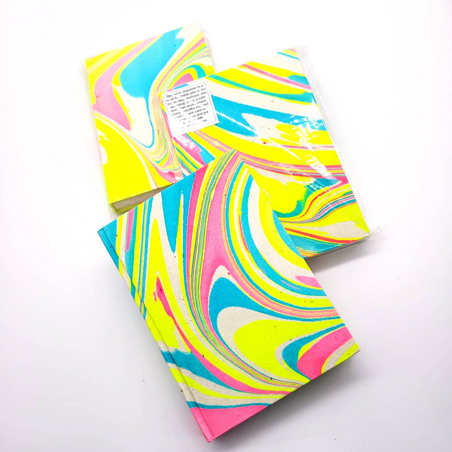 Neon Swirl Marble Hardback Journal