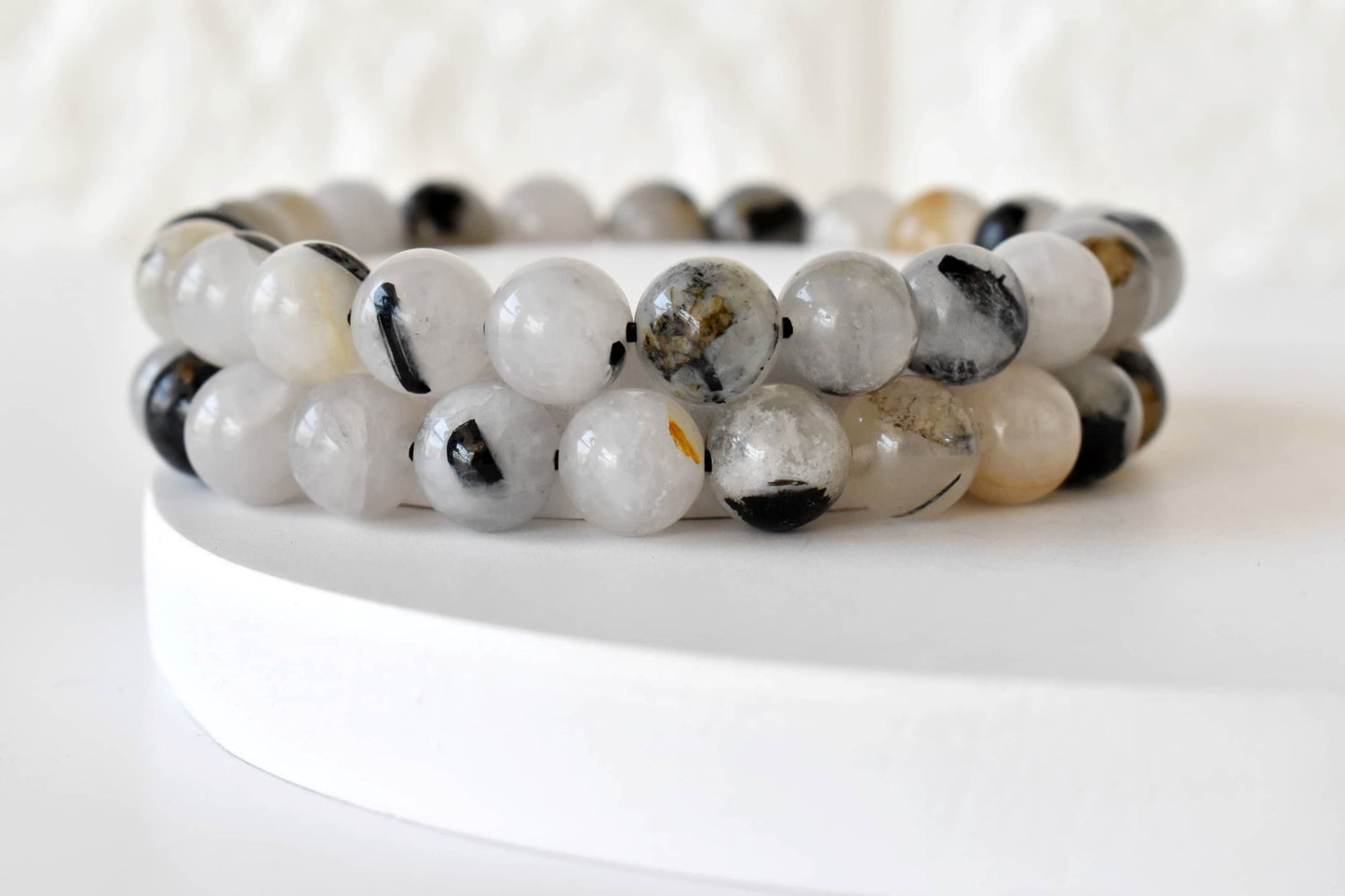 Black Rutile Gemstone Bracelet
