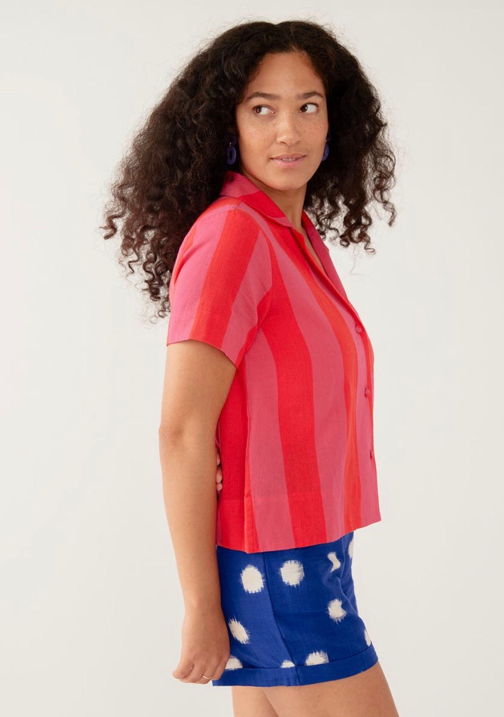 Camp Shirt- Pink Red