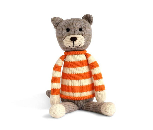 Handmade Striped Knit Cat