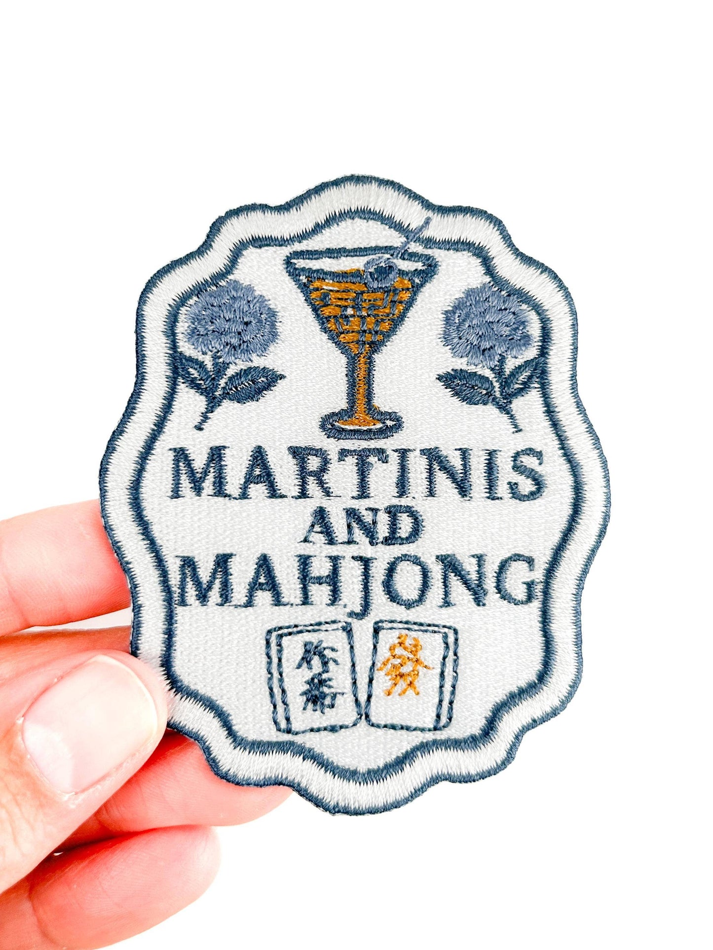 Martinis and Mahjong Iron-On Patch