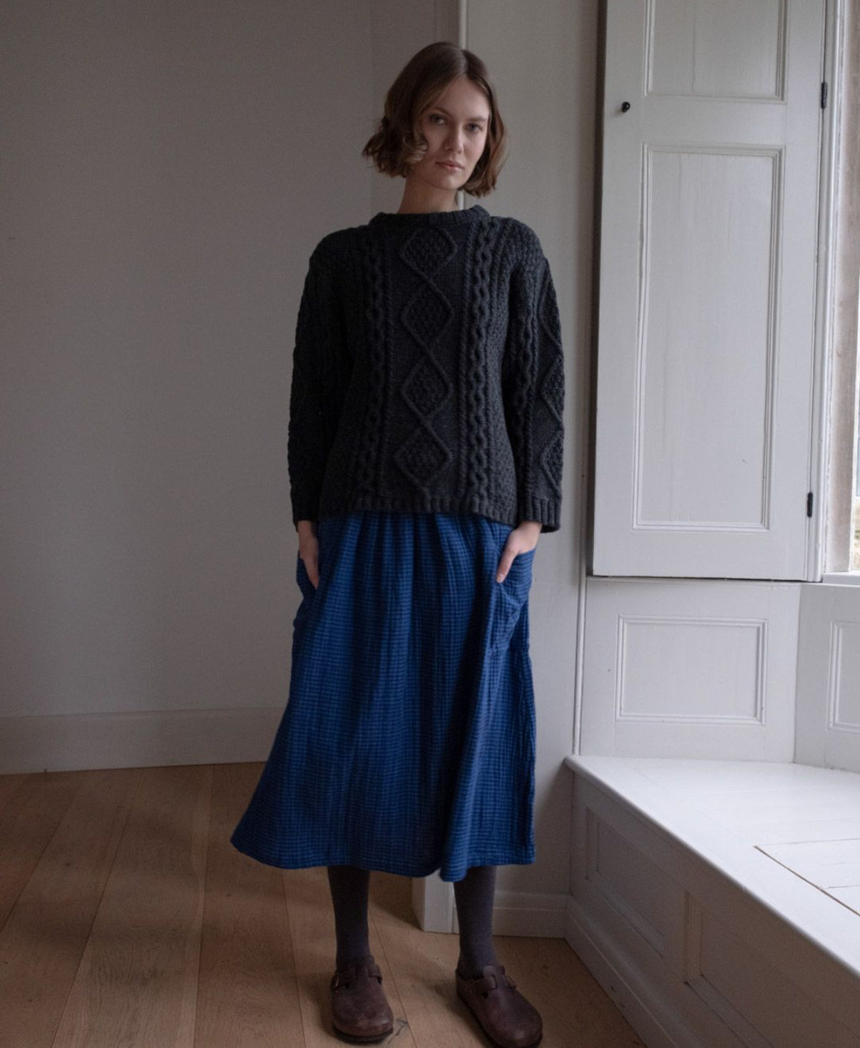 Nora Skirt - Petrol Check