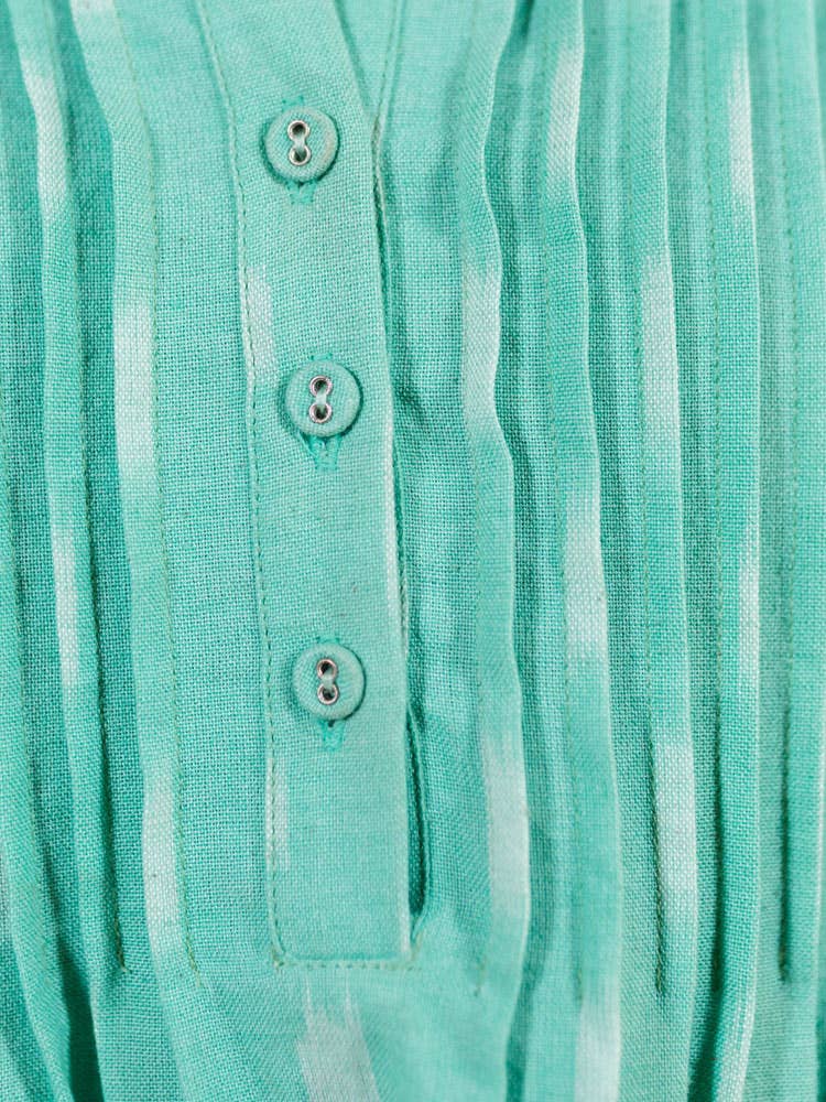 Vestido Pintucked Away Aqua Ikat