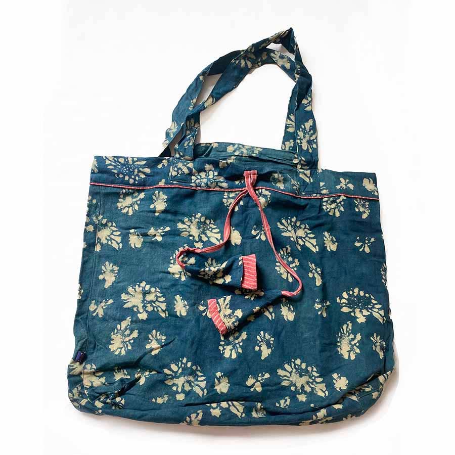 Large Organic Cotton Block Printed Bag - Marigold