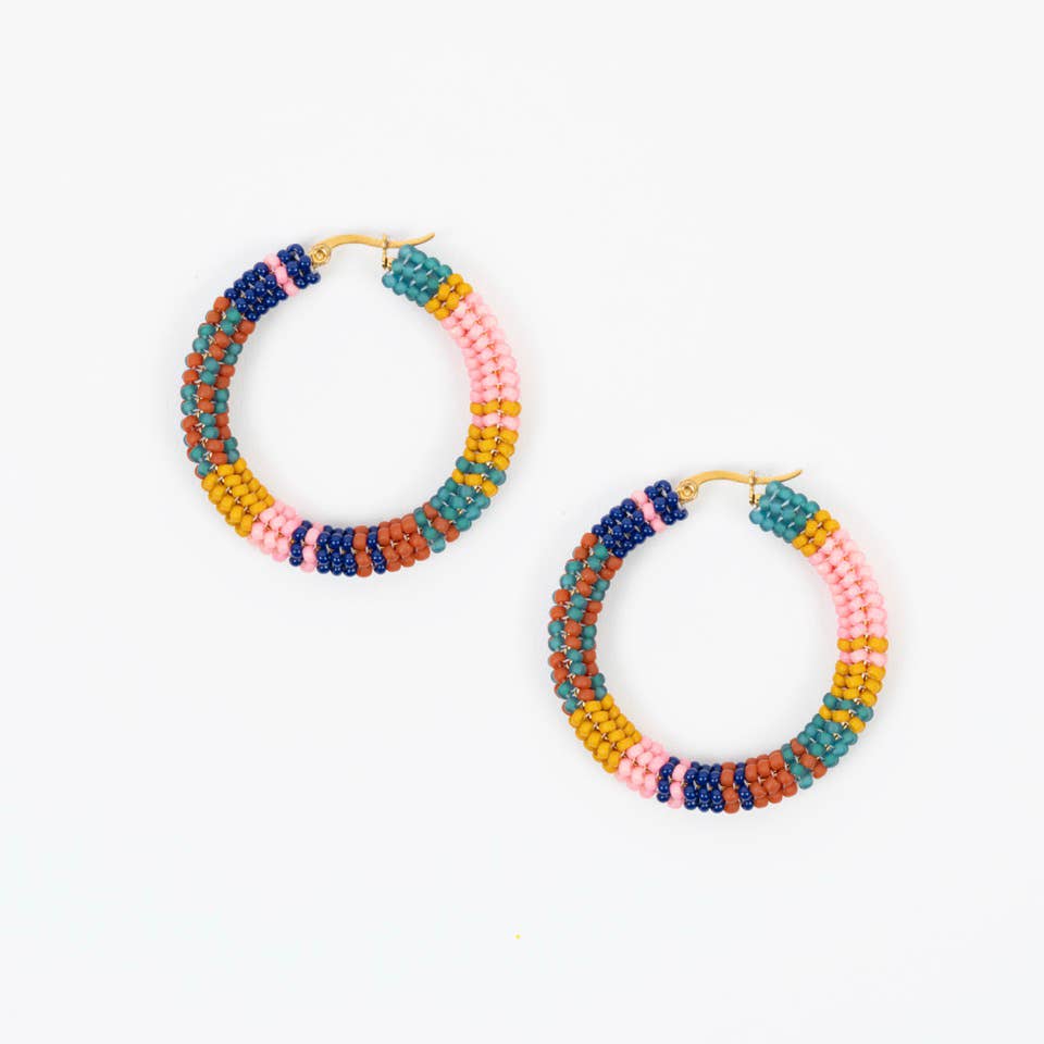 Patchwork Hoop Earrings