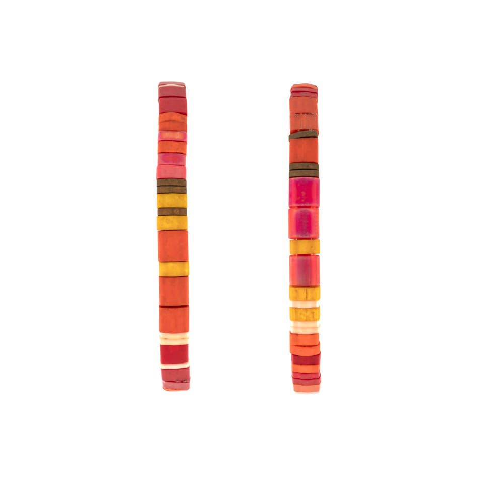 Handmade Tila Bead Stretch Bracelet - PAIR