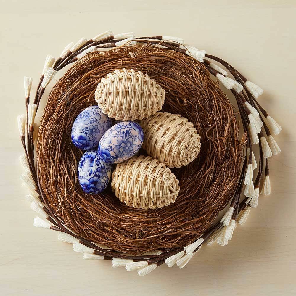 Indigo Bloom Ceramic Easter Eggs