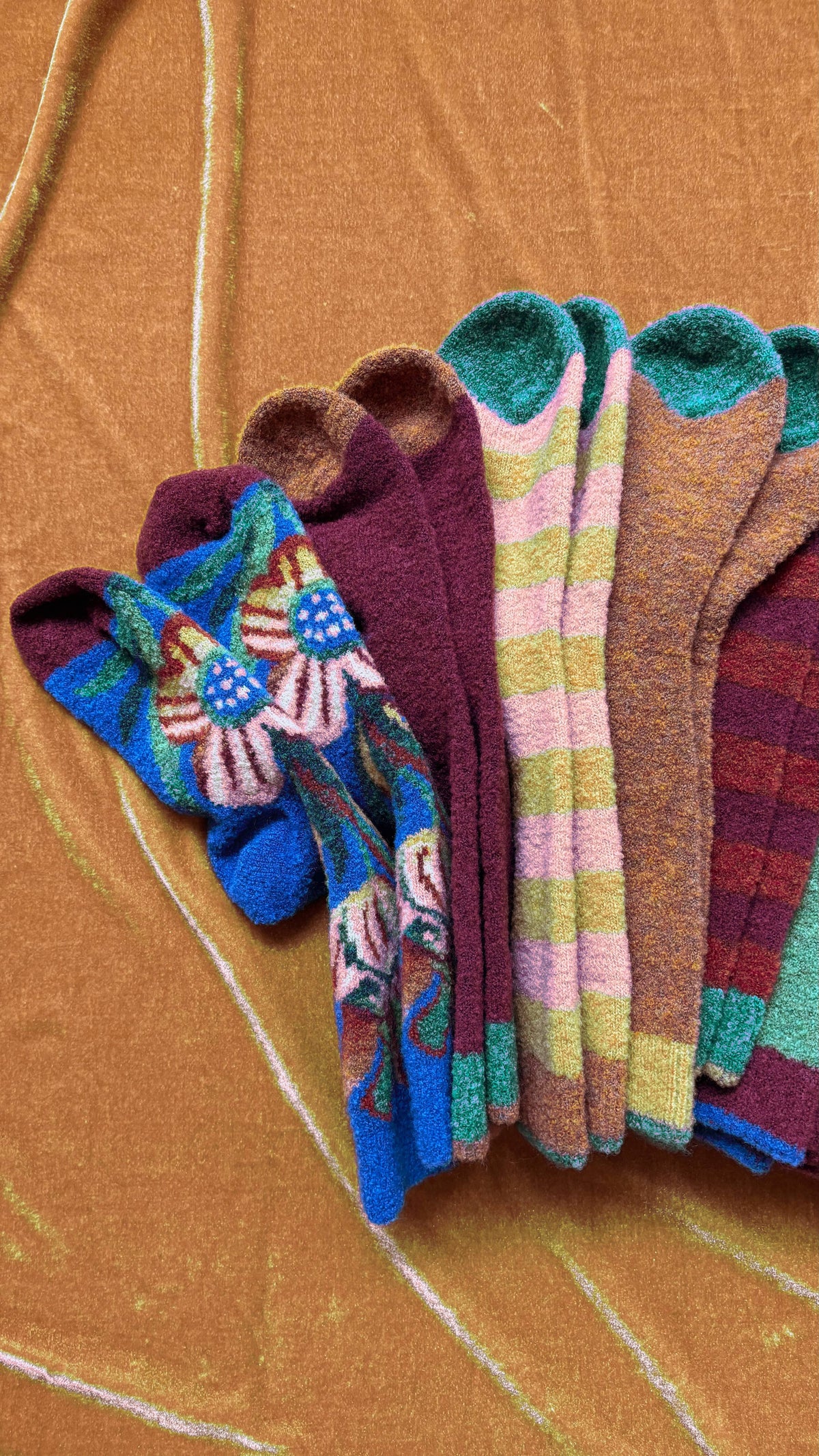 Wool Blend Mousse Indigo Striped Socks