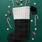 Embroidered Monochromatic Holiday Stocking - Charcoal