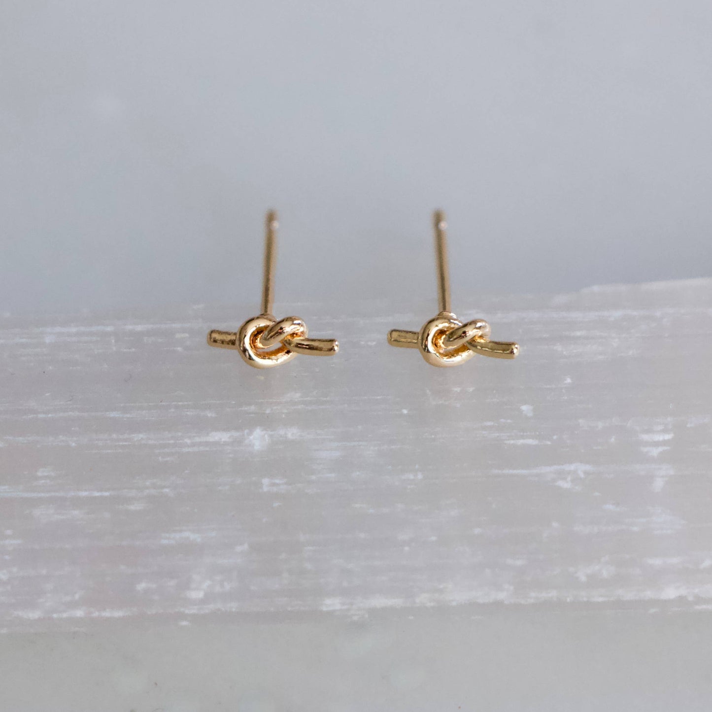 Tiny Love Knot Stud Earrings