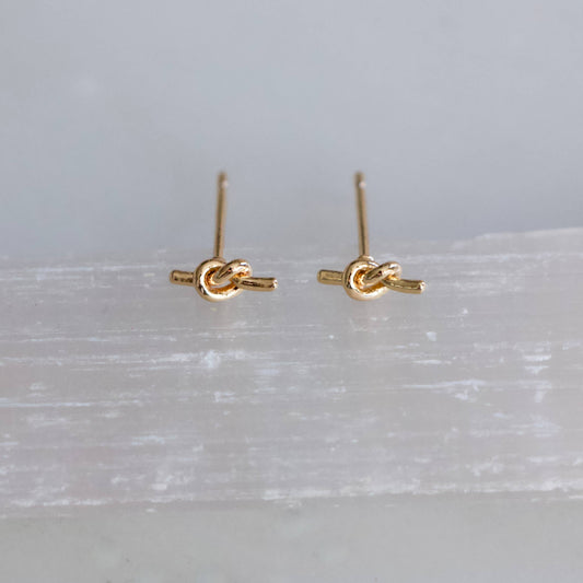 Tiny Love Knot Stud Earrings