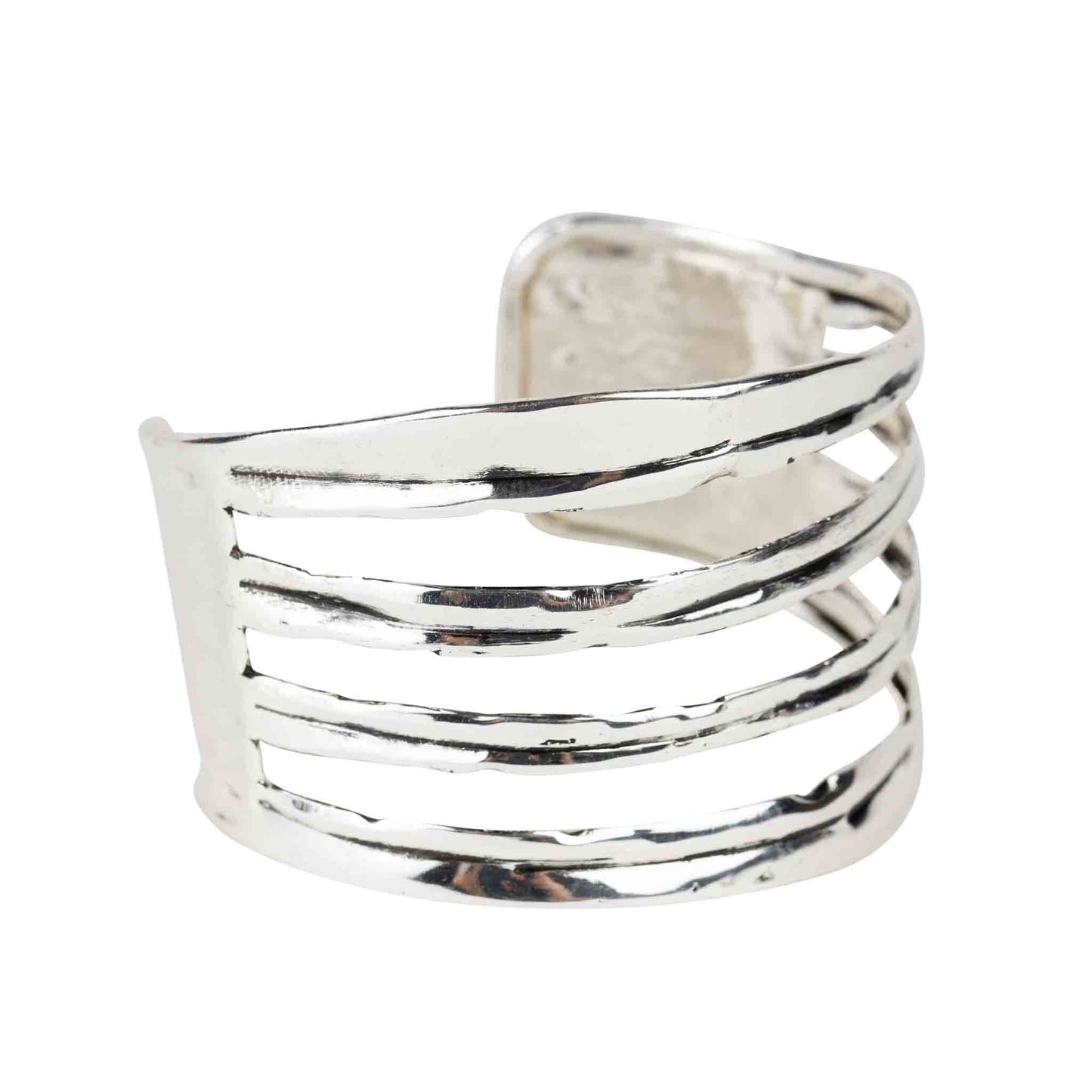 Ruffle Cuff Silver Bracelet