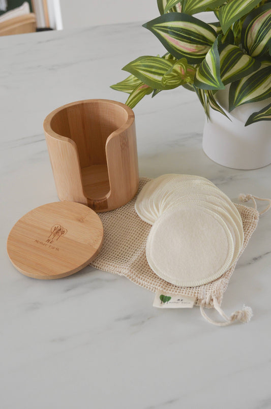 Bamboo Storage Box + Hemp Cotton Rounds