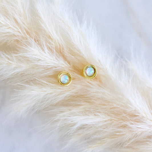 Tiny Opal Earrings