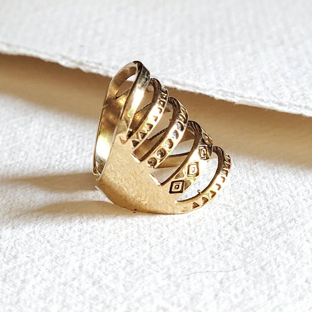 Brass Wrap Layered Ring, Adjustable