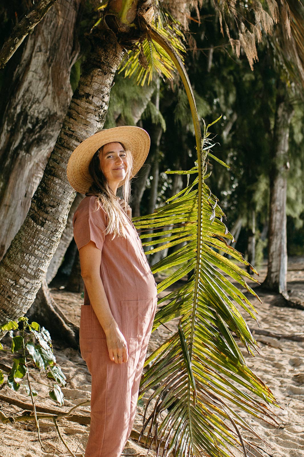 Short Sleeve Light Terracotta Jumpsuit