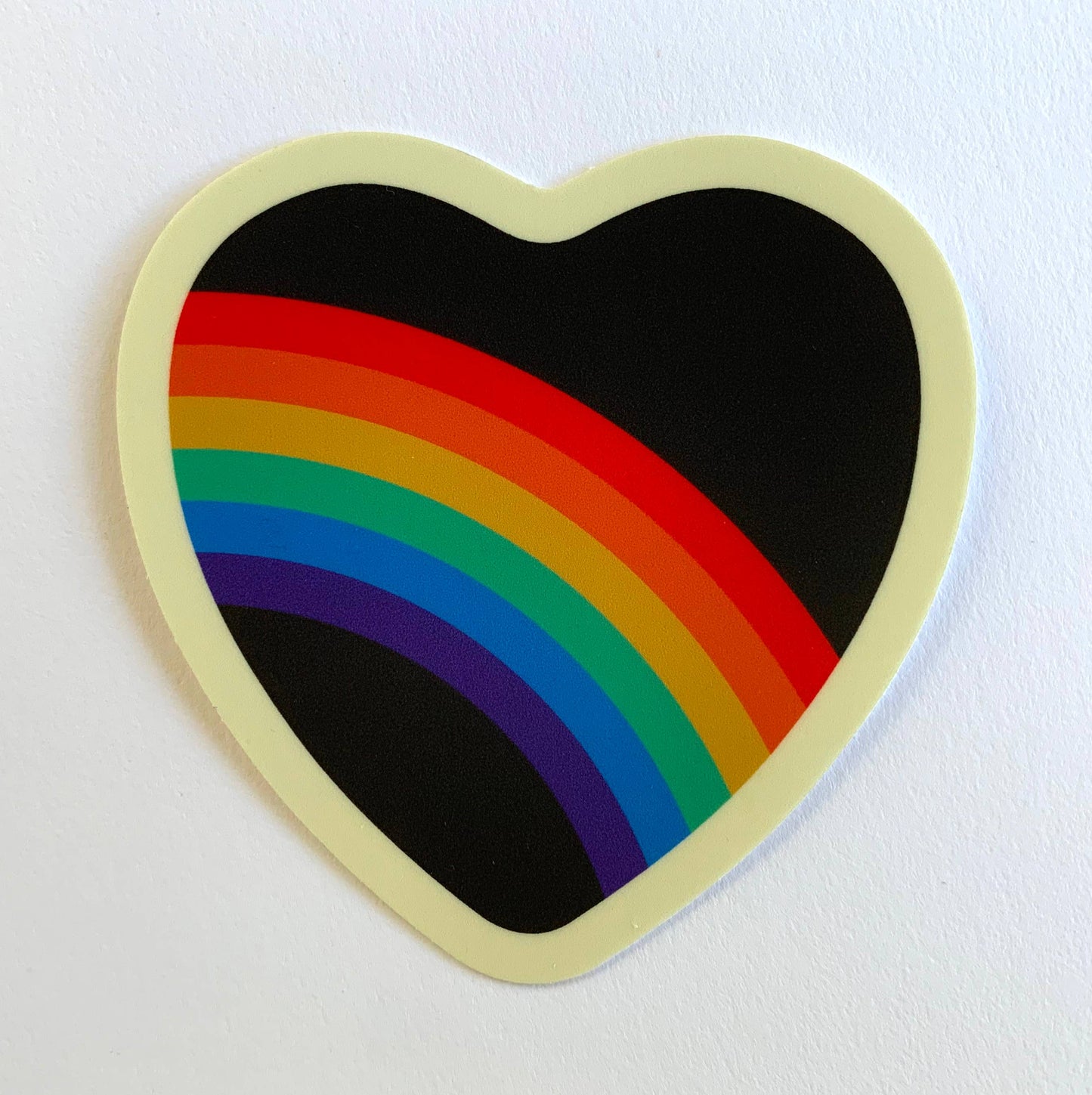 Heart/Rainbow Bumper Sticker, Durable Vinyl