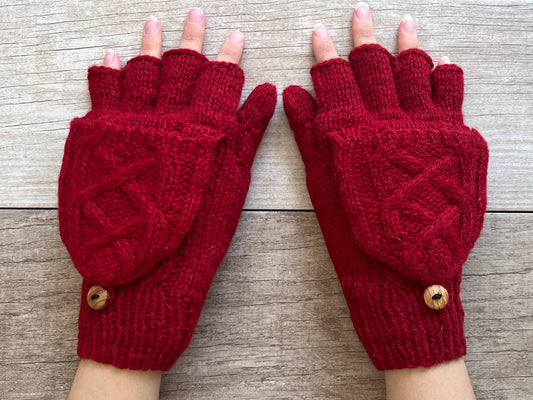Alpaca Convertible Cable Mitten