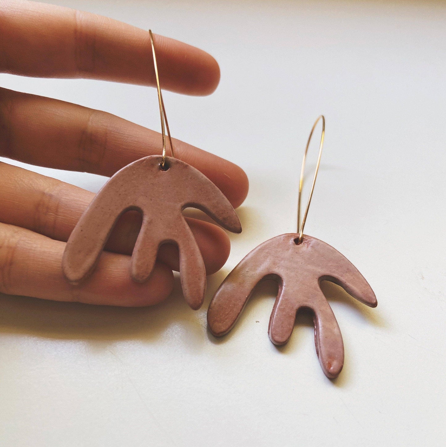 Drift Red Earthenware Clay Earrings