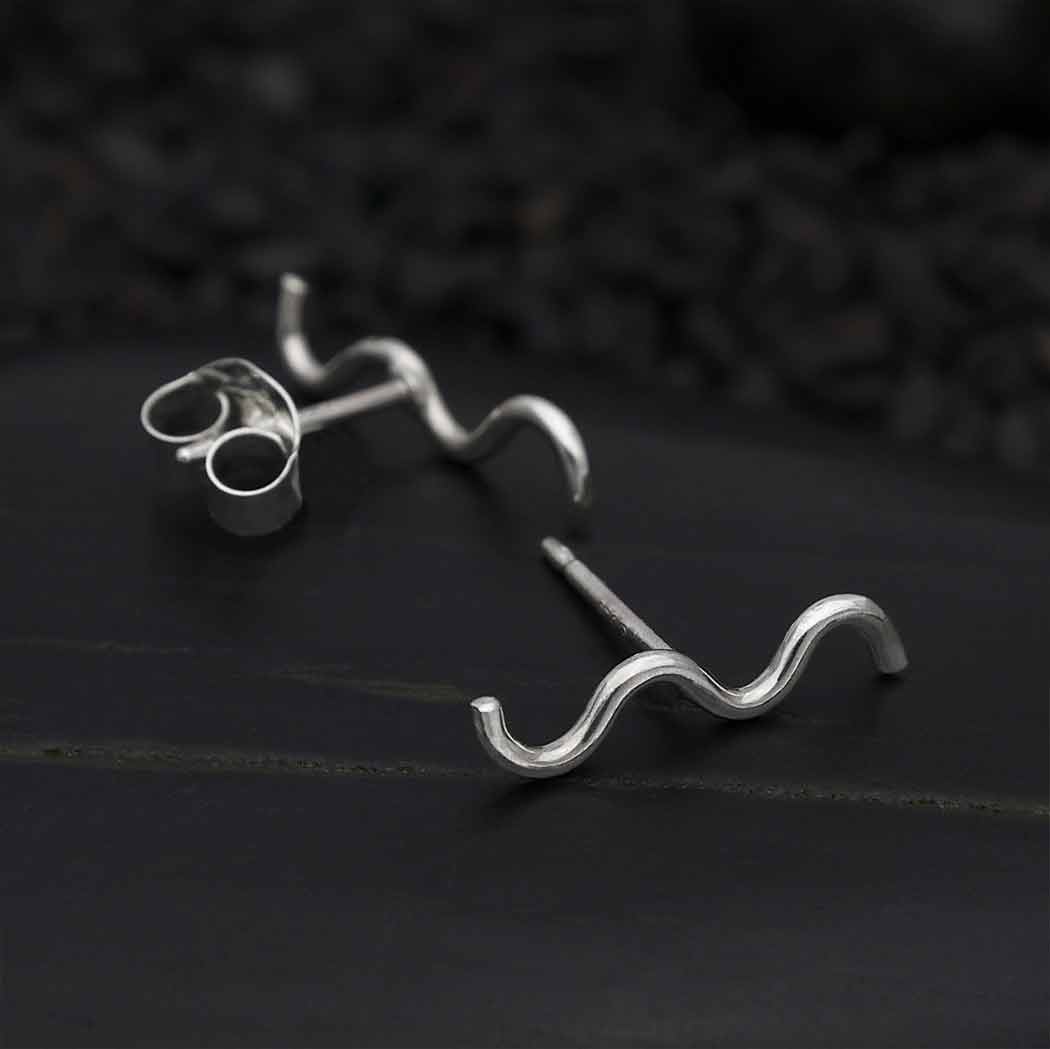 Sterling Silver Squiggle Post Earrings