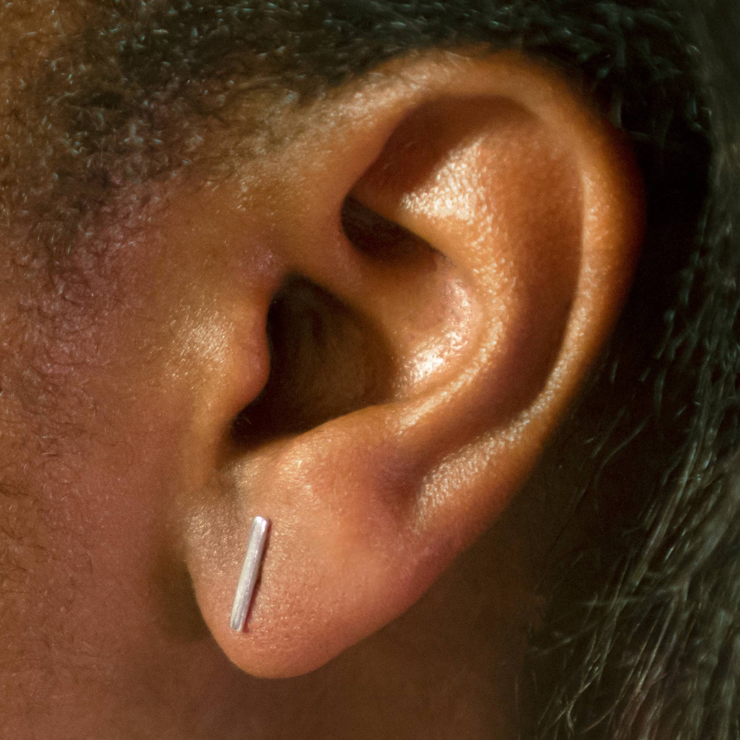 Bronze Mini Bar Post Earrings