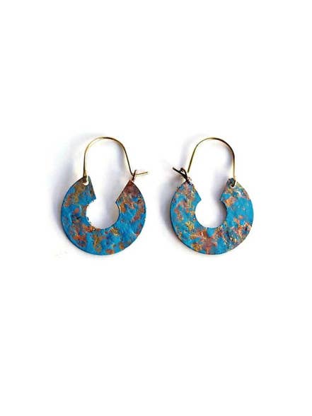 Patina Hammered Hoops