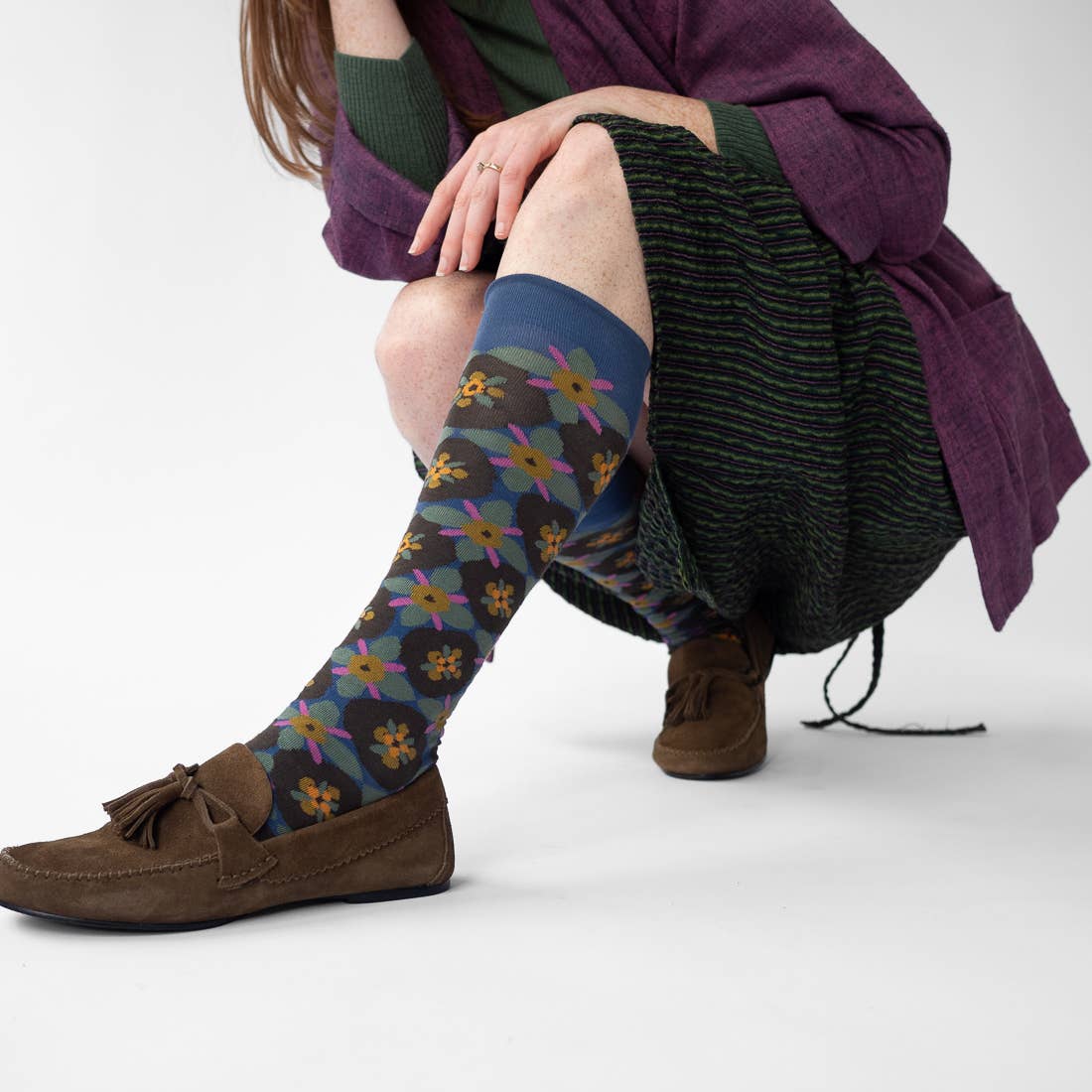 Knee-High Socks - Damier Denim