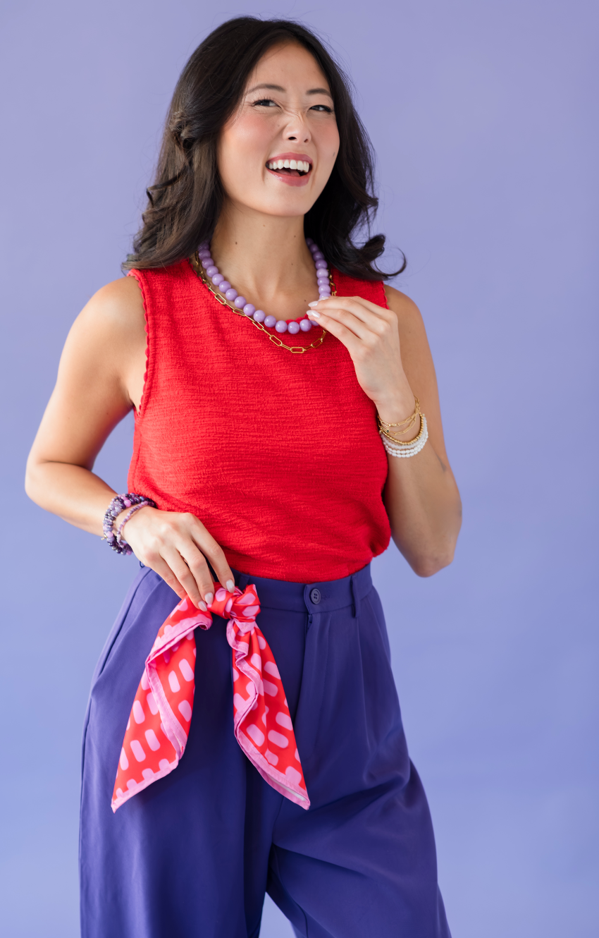 Silk Scarf: Pink and Red Confetti