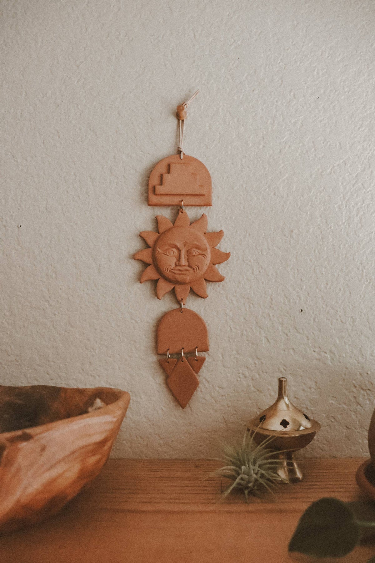 Sun Face Terracotta Clay Wall Hanging