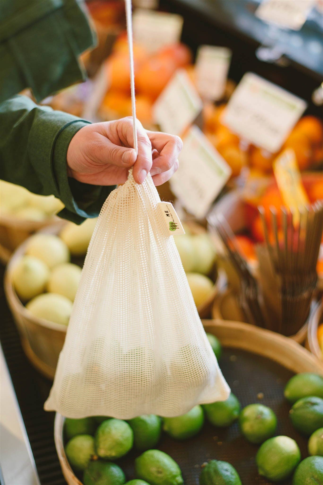 Eco Friendly Cotton Mesh Produce Bags- 3 Pack