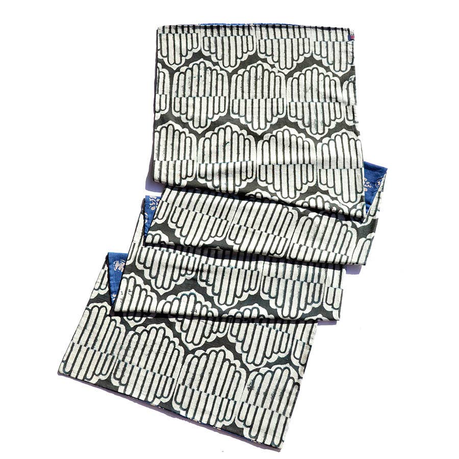 Unisex Block Print Reversible 2 in 1 Cotton Scarf - SAPNA