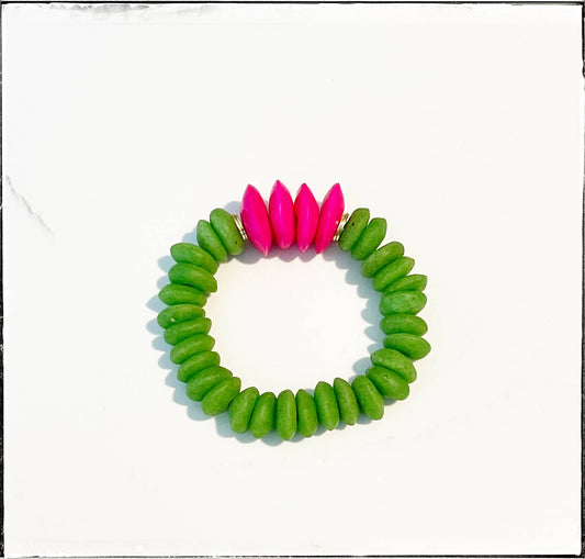 Green Ashanti & Pink Bracelet