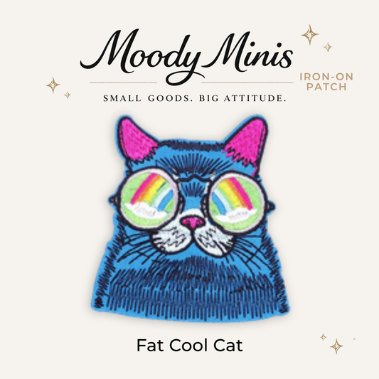 Fat Cool Cat Embroidered Patch