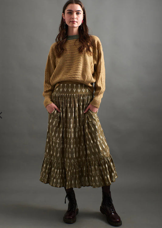 Olive Ikat Skirt