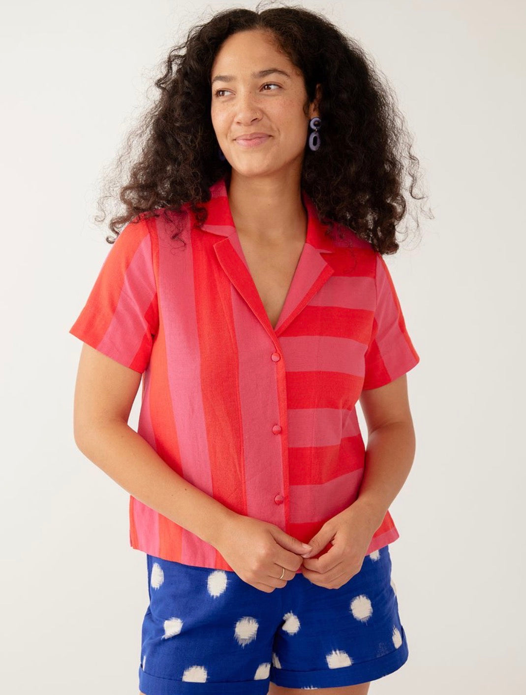Camp Shirt- Pink Red