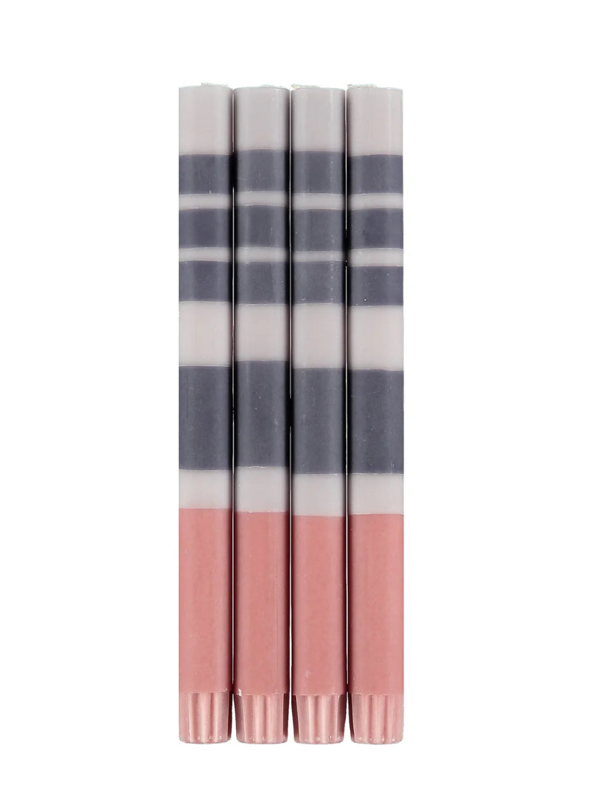 Taper Candles Grey & Rose