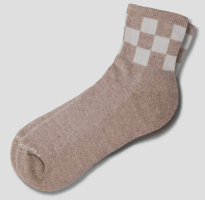 Karierte Quarter-Crew-Socken