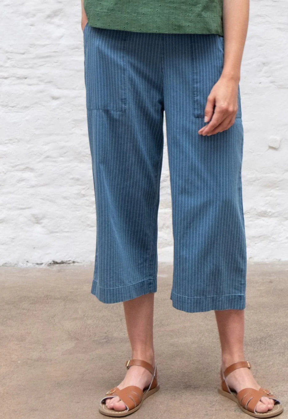 Striped Denim Culottes