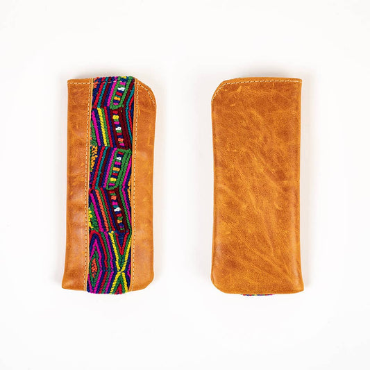Leather & Huipile Eyeglass Case