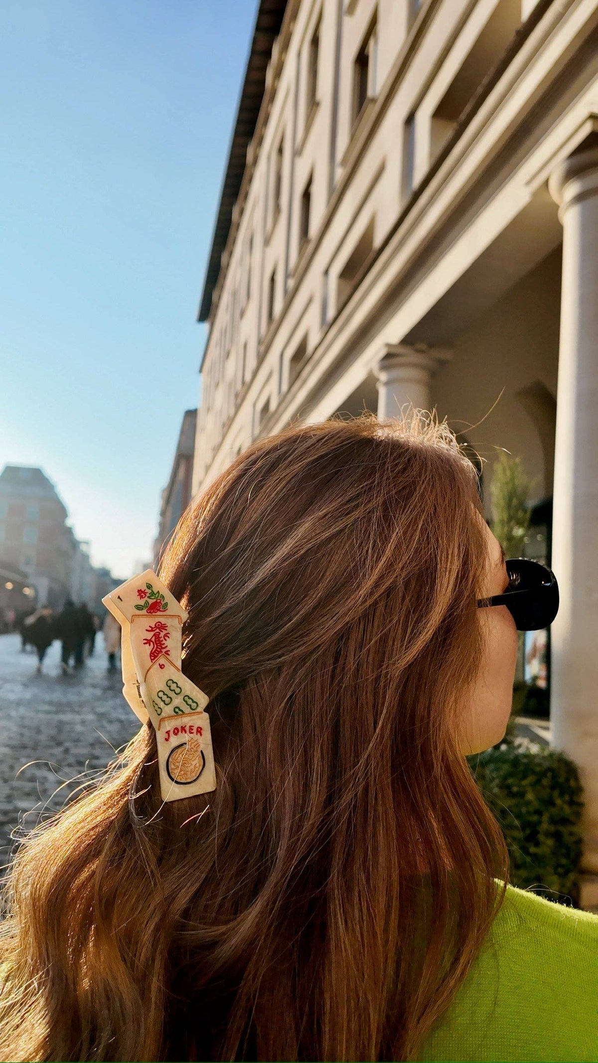 Hand-Painted Mahjong Hair Claw